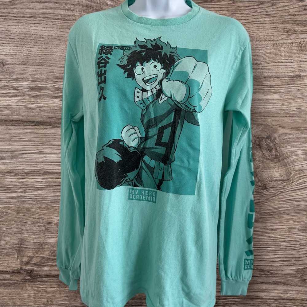 Mint Green My Hero Academia Long Sleeve Shirt Size Small